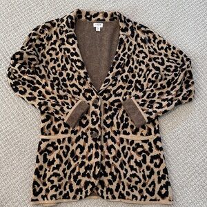 J. Crew Sweater Blazer Leopard Cheetah Print